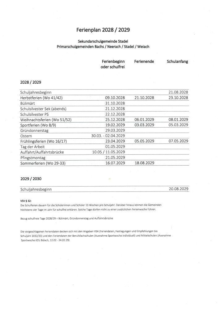 Ferienplan 2028/29